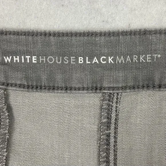 White House Black Market Jeans Womens Size 6S Gray Skinny Ankle Side Zip Stretch - Picture 2 of 12